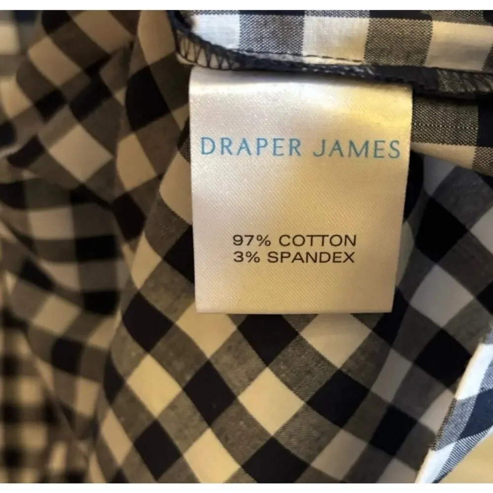 Draper James Nassau Navy Gingham Cottagecore Farmhouse Poplin Dress Large - Picture 6 of 7